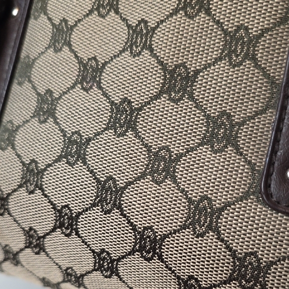 Vintage Jessica Brown Monogram Shoulder Bag with Buckle Accents - Picture 3 of 9